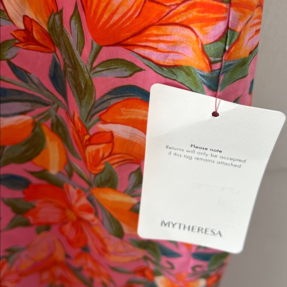 FARM Rio Sicily Flowers Orange & Pink Floral Cotton Dress - Picture 8 of 9